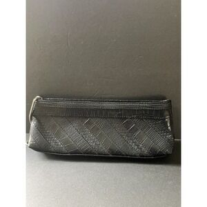 Mexx Womens Black Wristlet Reptile Skin Embossed Silver Chain Clutch Bag 10”